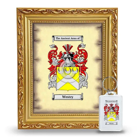 Westry Framed Coat of Arms and Keychain - Gold