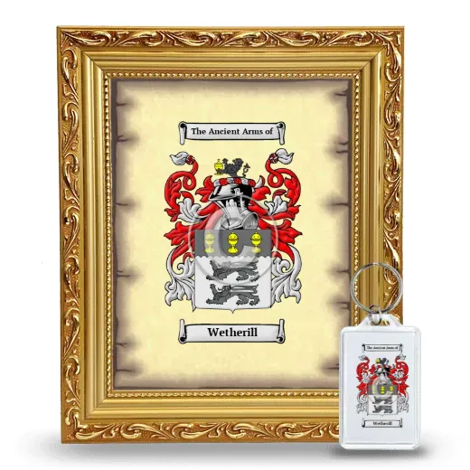 Wetherill Framed Coat of Arms and Keychain - Gold