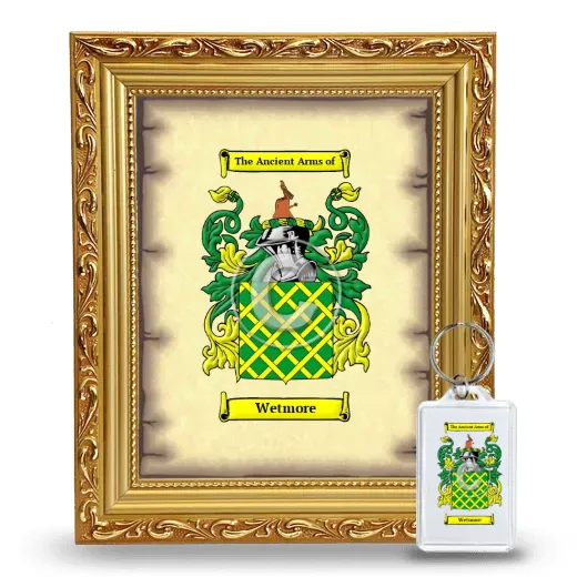 Wetmore Framed Coat of Arms and Keychain - Gold
