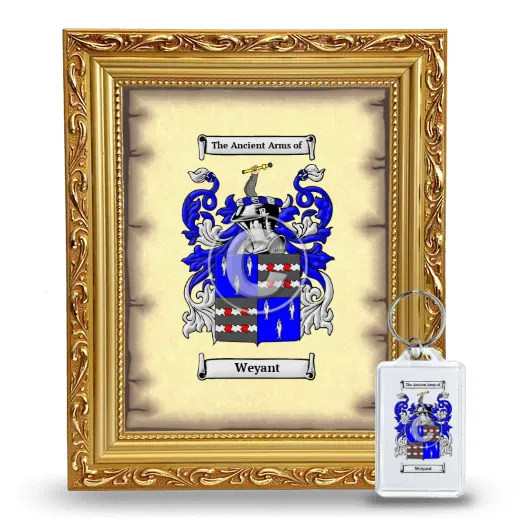 Weyant Framed Coat of Arms and Keychain - Gold
