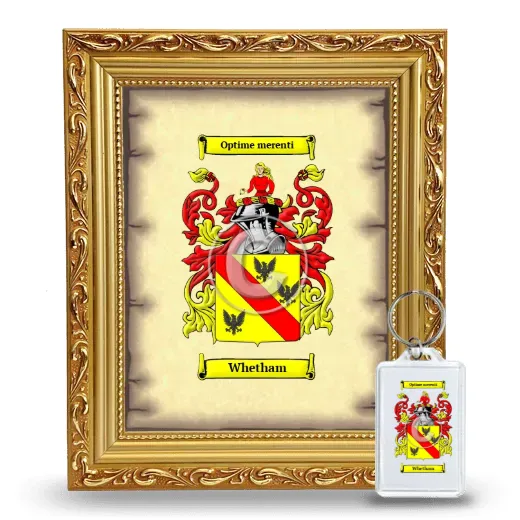 Whetham Framed Coat of Arms and Keychain - Gold