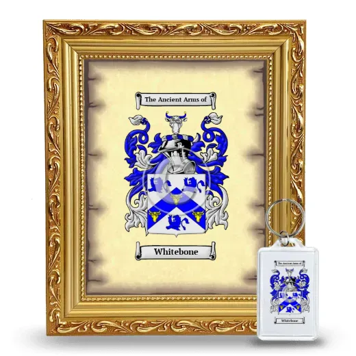 Whitebone Framed Coat of Arms and Keychain - Gold
