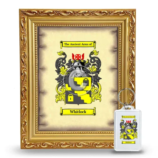 Whitlock Framed Coat of Arms and Keychain - Gold
