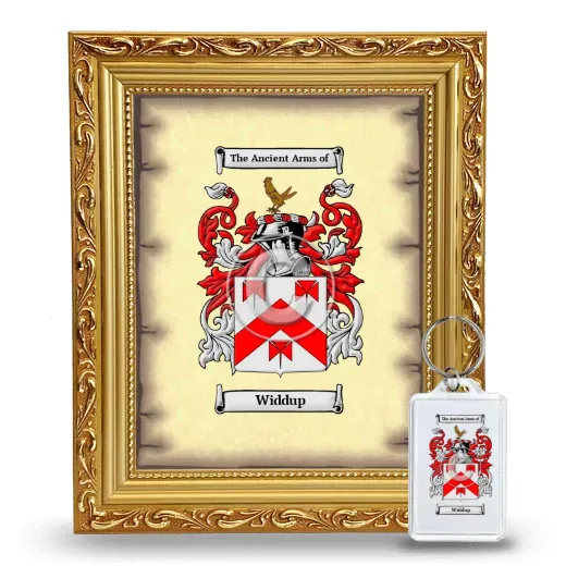 Widdup Framed Coat of Arms and Keychain - Gold