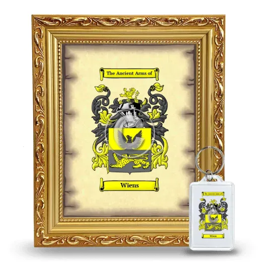 Wiens Framed Coat of Arms and Keychain - Gold