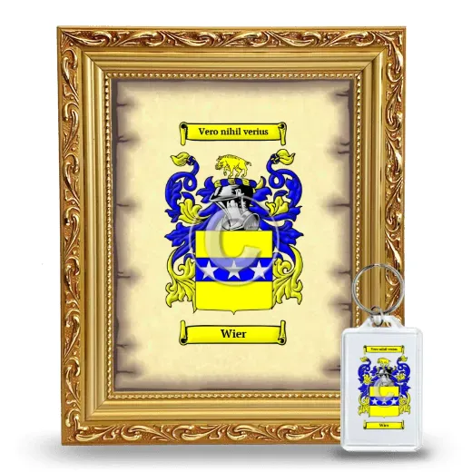 Wier Framed Coat of Arms and Keychain - Gold