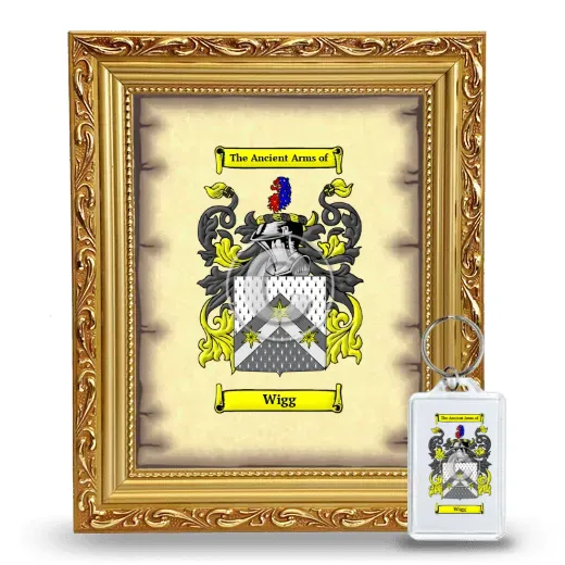 Wigg Framed Coat of Arms and Keychain - Gold