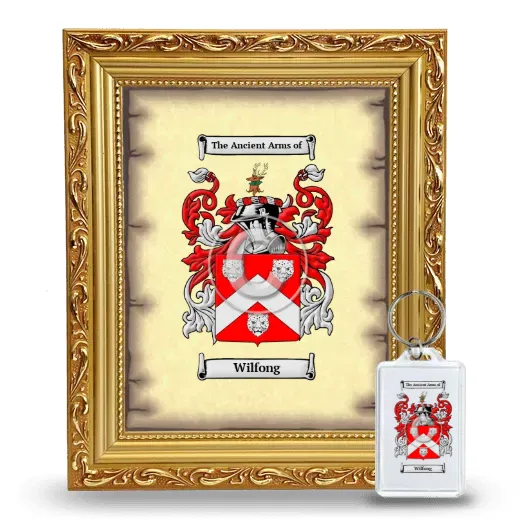 Wilfong Framed Coat of Arms and Keychain - Gold