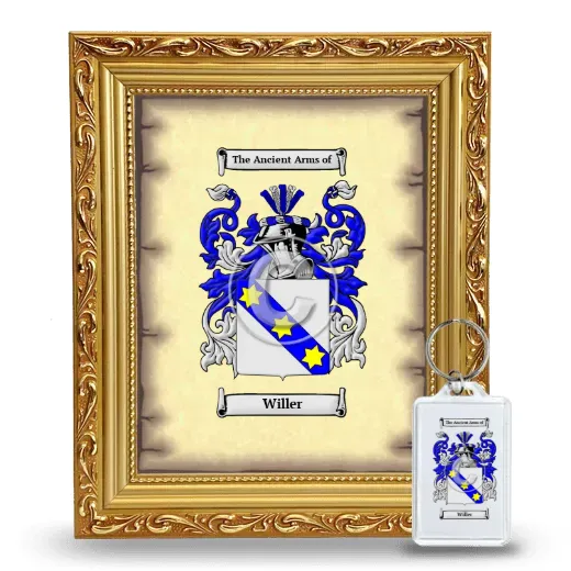 Willer Framed Coat of Arms and Keychain - Gold