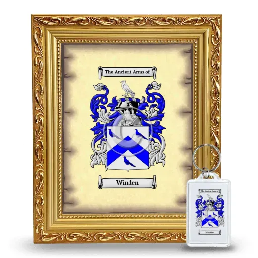 Winden Framed Coat of Arms and Keychain - Gold