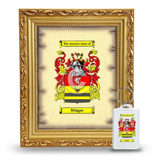 Winger Framed Coat of Arms and Keychain - Gold