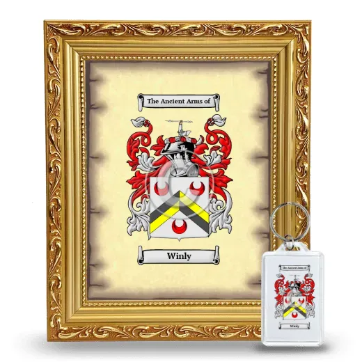 Winly Framed Coat of Arms and Keychain - Gold