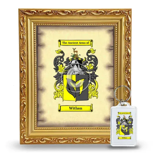 Withan Framed Coat of Arms and Keychain - Gold