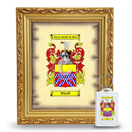 Wivell Framed Coat of Arms and Keychain - Gold