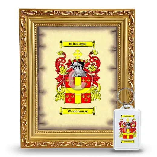 Wodehouse Framed Coat of Arms and Keychain - Gold