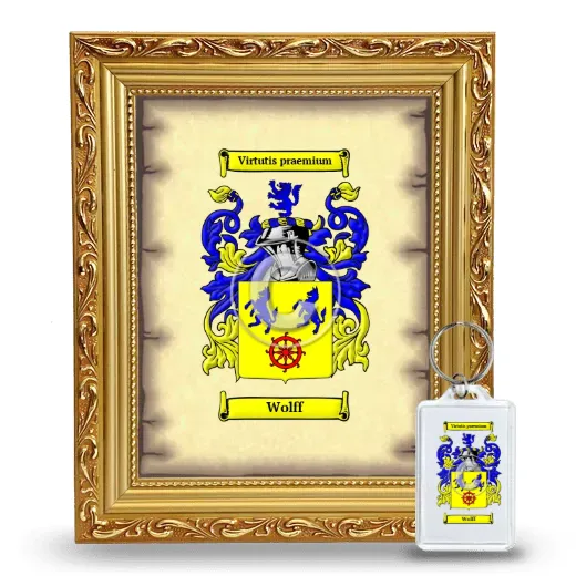Wolff Framed Coat of Arms and Keychain - Gold