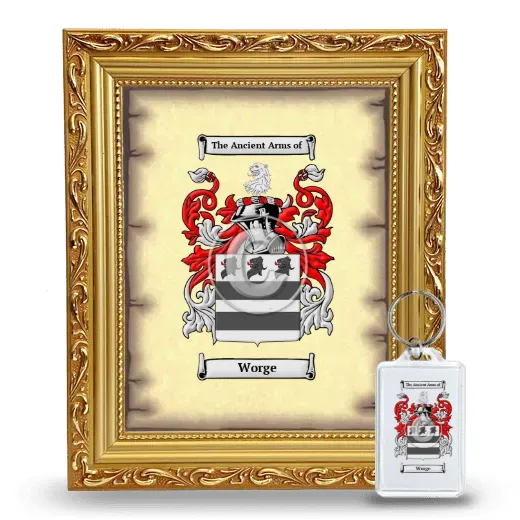 Worge Framed Coat of Arms and Keychain - Gold
