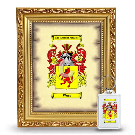 Woss Framed Coat of Arms and Keychain - Gold