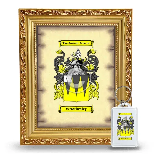 Wriothesley Framed Coat of Arms and Keychain - Gold