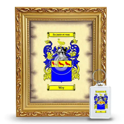 Wry Framed Coat of Arms and Keychain - Gold