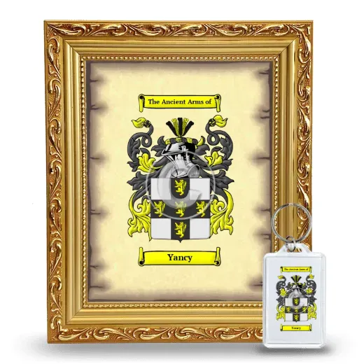 Yancy Framed Coat of Arms and Keychain - Gold
