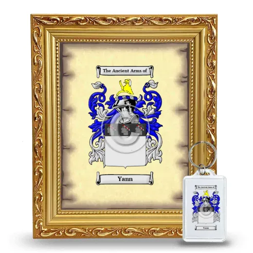Yann Framed Coat of Arms and Keychain - Gold