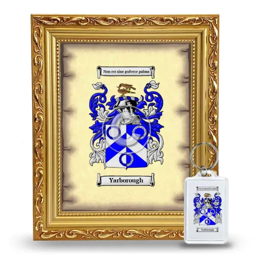 Yarborough Framed Coat of Arms and Keychain - Gold