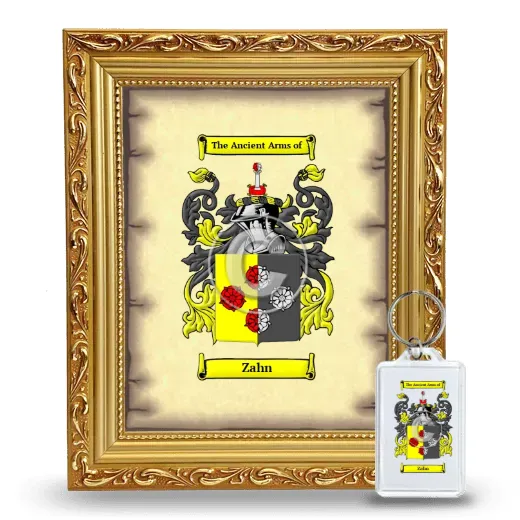Zahn Framed Coat of Arms and Keychain - Gold
