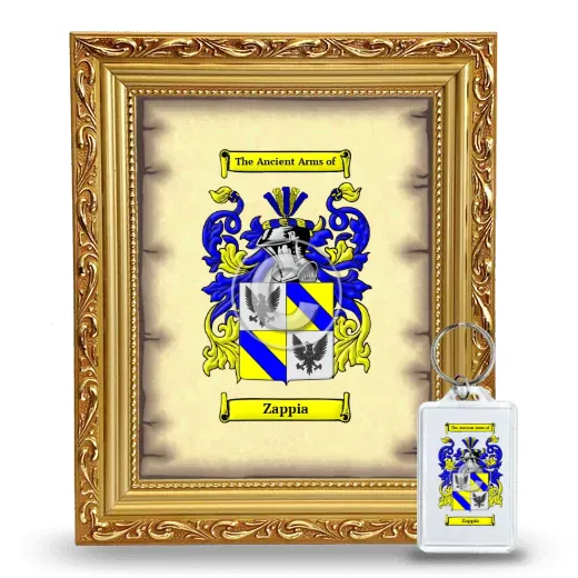 Zappia Framed Coat of Arms and Keychain - Gold