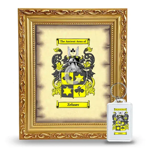 Zehner Framed Coat of Arms and Keychain - Gold