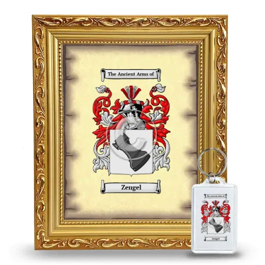 Zengel Framed Coat of Arms and Keychain - Gold