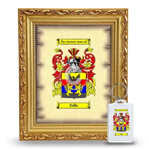 Zollo Framed Coat of Arms and Keychain - Gold