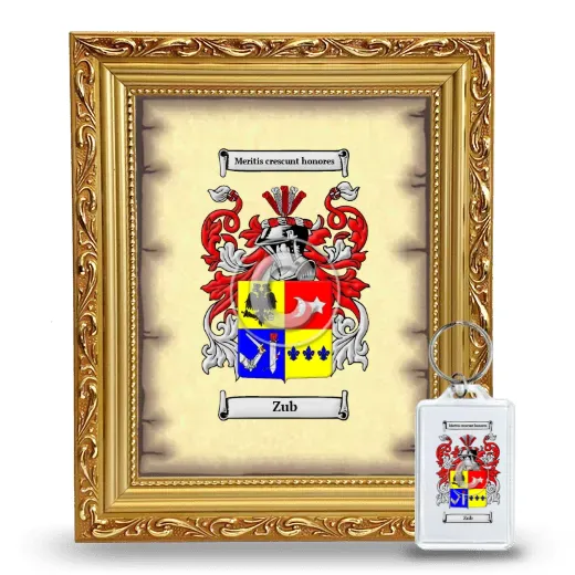 Zub Framed Coat of Arms and Keychain - Gold