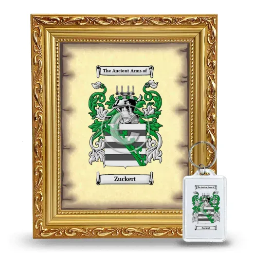Zuckert Framed Coat of Arms and Keychain - Gold