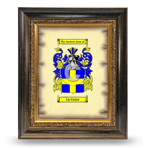 La Cruce Coat of Arms Framed - Heirloom