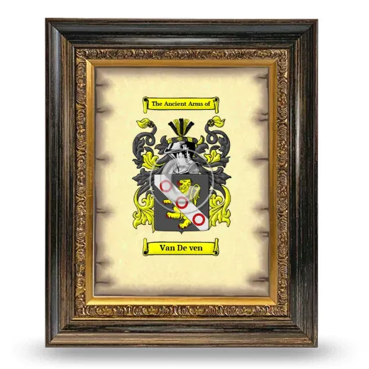 Van De ven Coat of Arms Framed - Heirloom