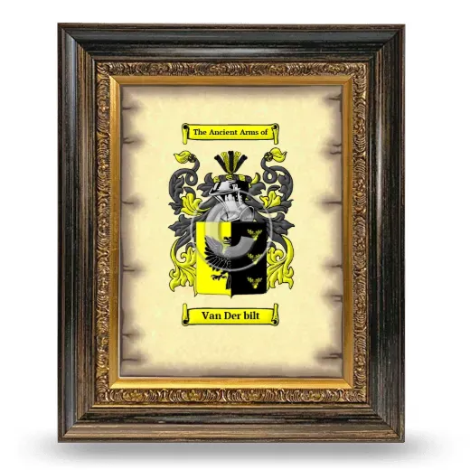 Van Der bilt Coat of Arms Framed - Heirloom