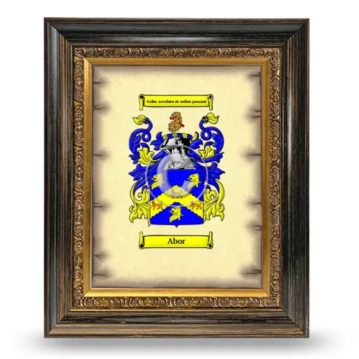 Abor Coat of Arms Framed - Heirloom