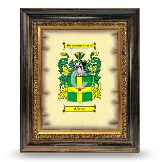 Adams Coat of Arms Framed - Heirloom