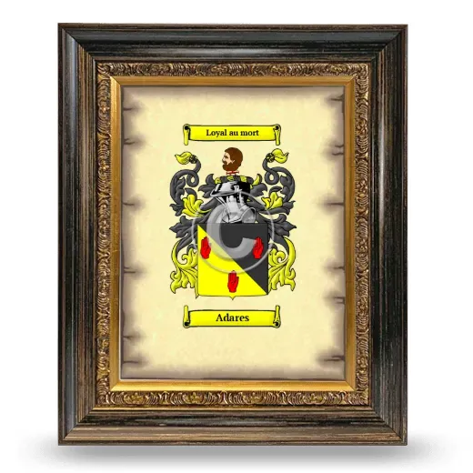 Adares Coat of Arms Framed - Heirloom