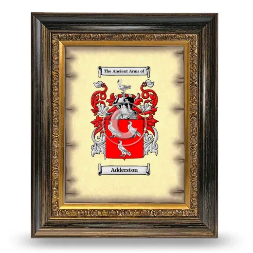 Adderston Coat of Arms Framed - Heirloom