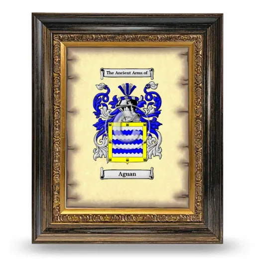 Aguan Coat of Arms Framed - Heirloom