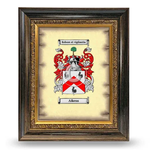 Aikens Coat of Arms Framed - Heirloom