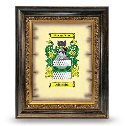 Ailansolm Coat of Arms Framed - Heirloom