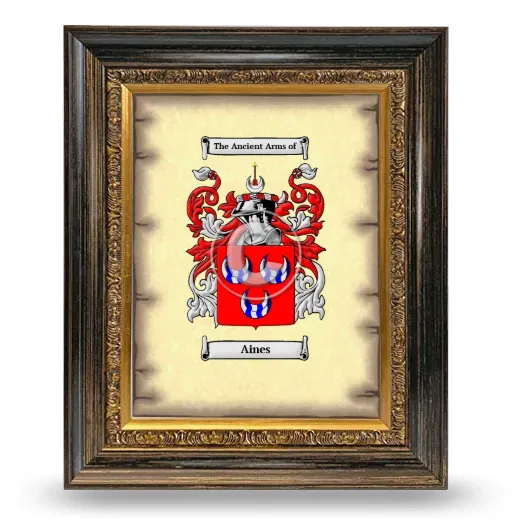 Aines Coat of Arms Framed - Heirloom