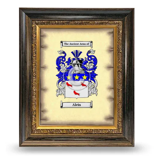 Alein Coat of Arms Framed - Heirloom