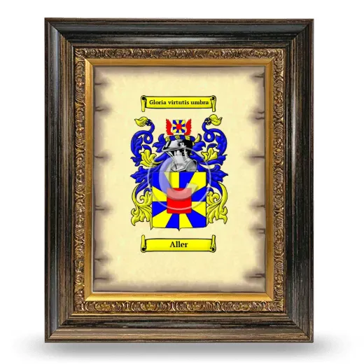 Aller Coat of Arms Framed - Heirloom