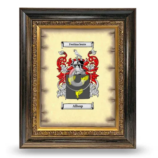 Allsop Coat of Arms Framed - Heirloom