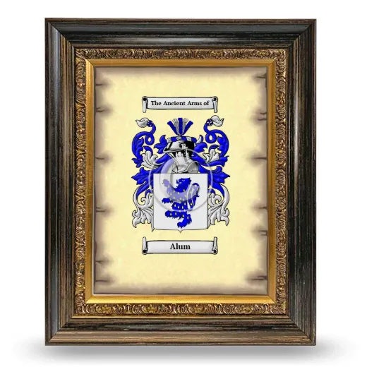 Alum Coat of Arms Framed - Heirloom