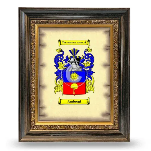 Ambrogi Coat of Arms Framed - Heirloom